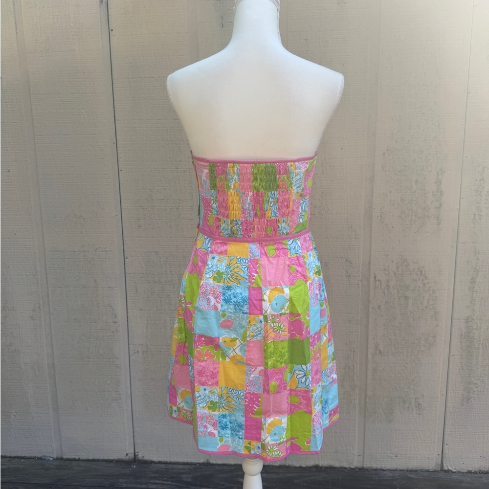 Lilly Pulitzer Vintage Strapless Patchwork Dress … - image 7